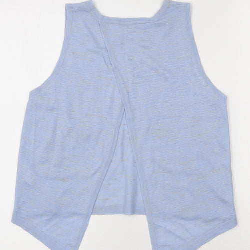 River Island Womens Blue  Acrylic Basic Tank Size 6 Round Neck - Open back