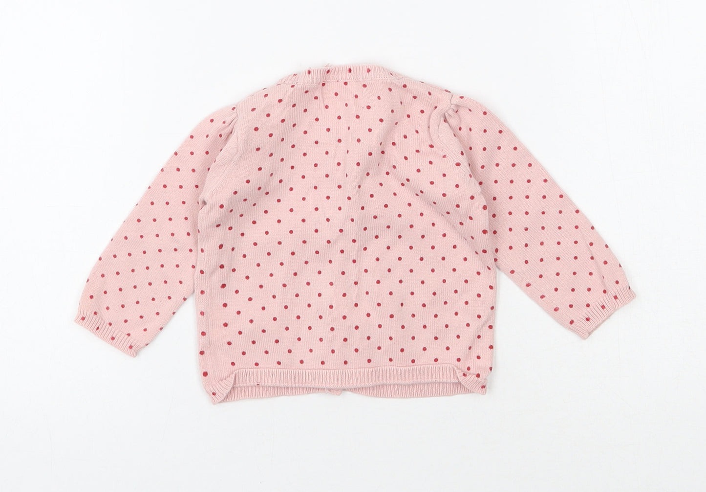 Cocoon Girls Pink Polka Dot Cotton Cardigan Jumper Size 0-3 Months  Button