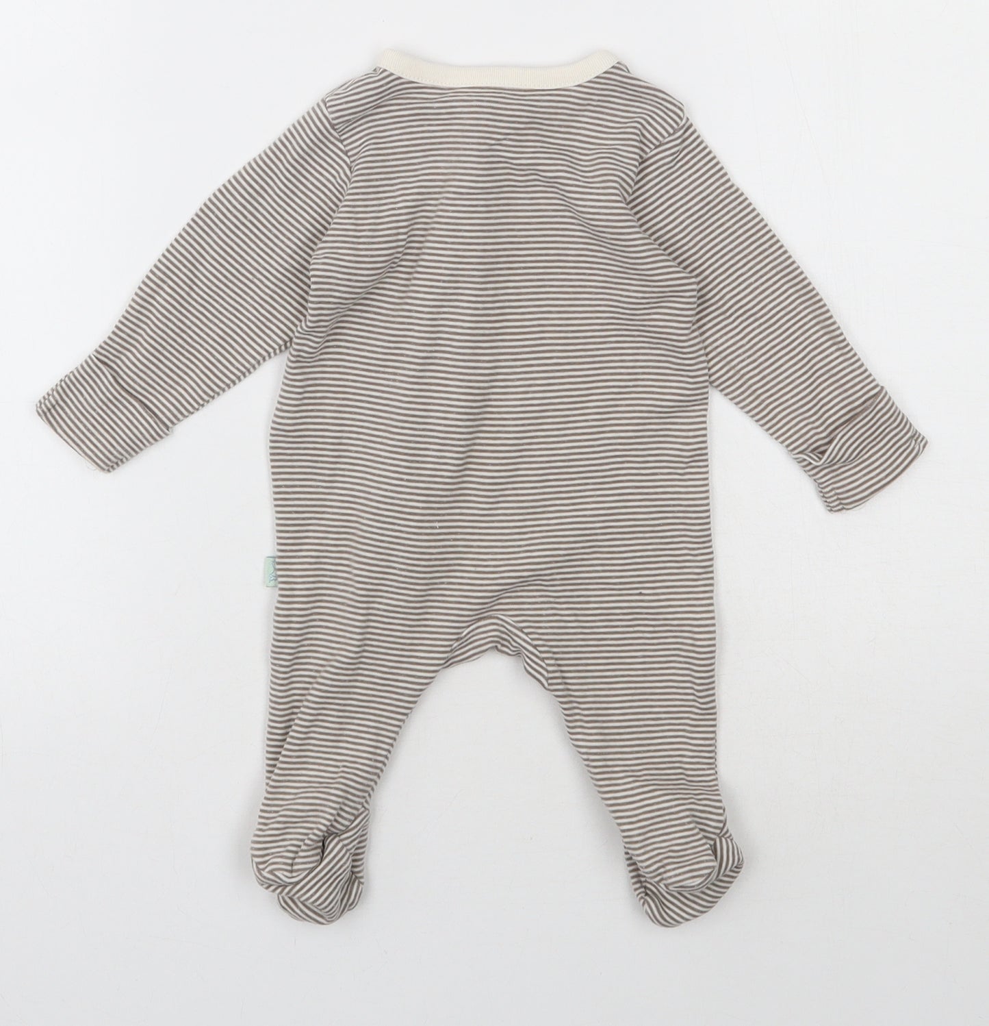 Marks and Spencer Boys Grey Striped Cotton Babygrow One-Piece Size 0-3 Months  Pullover - Peter Rabbit