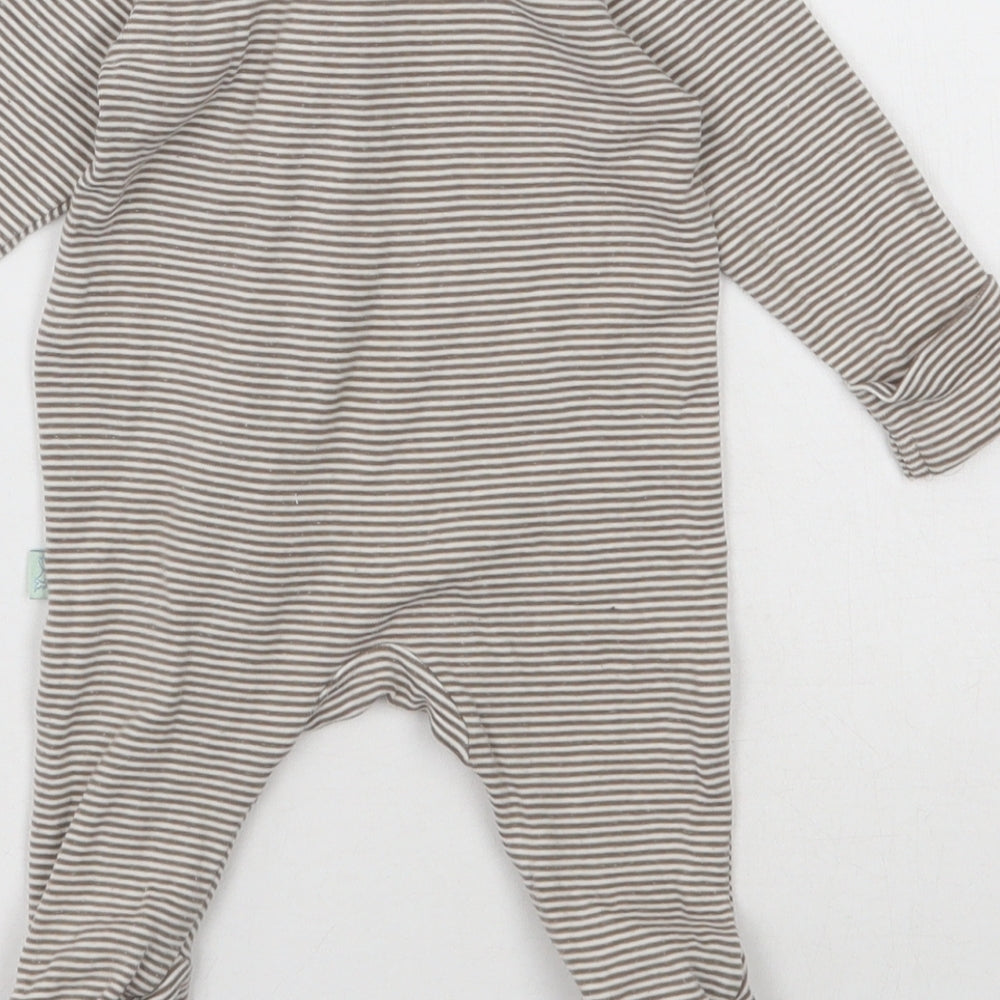 Marks and Spencer Boys Grey Striped Cotton Babygrow One-Piece Size 0-3 Months  Pullover - Peter Rabbit