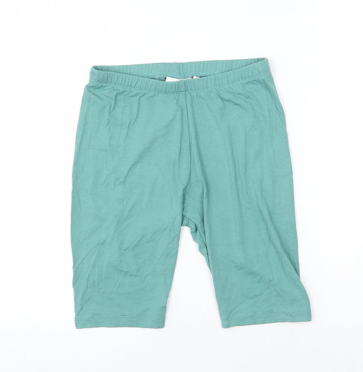 ASOS Womens Green Viscose Compression Shorts Size 8 L7 in Regular
