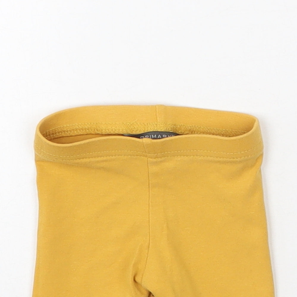 Primark Baby Yellow  Cotton Pedal Pusher Leggings Size 0-3 Months