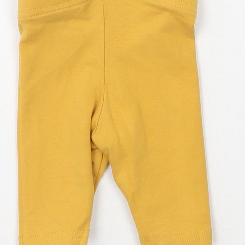 Primark Baby Yellow  Cotton Pedal Pusher Leggings Size 0-3 Months