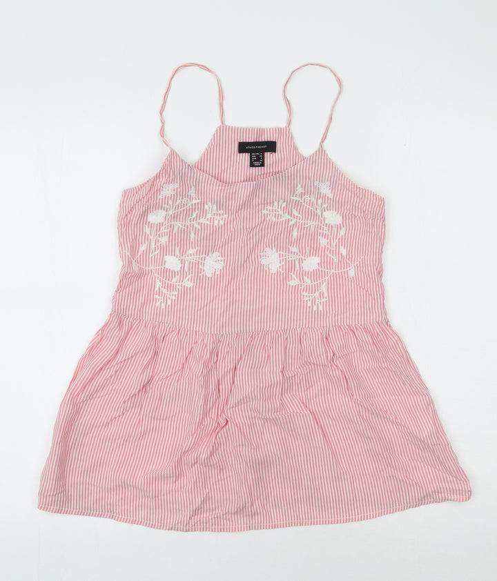 Atmosphere Womens Pink Striped Viscose Camisole Tank Size 6 Scoop Neck