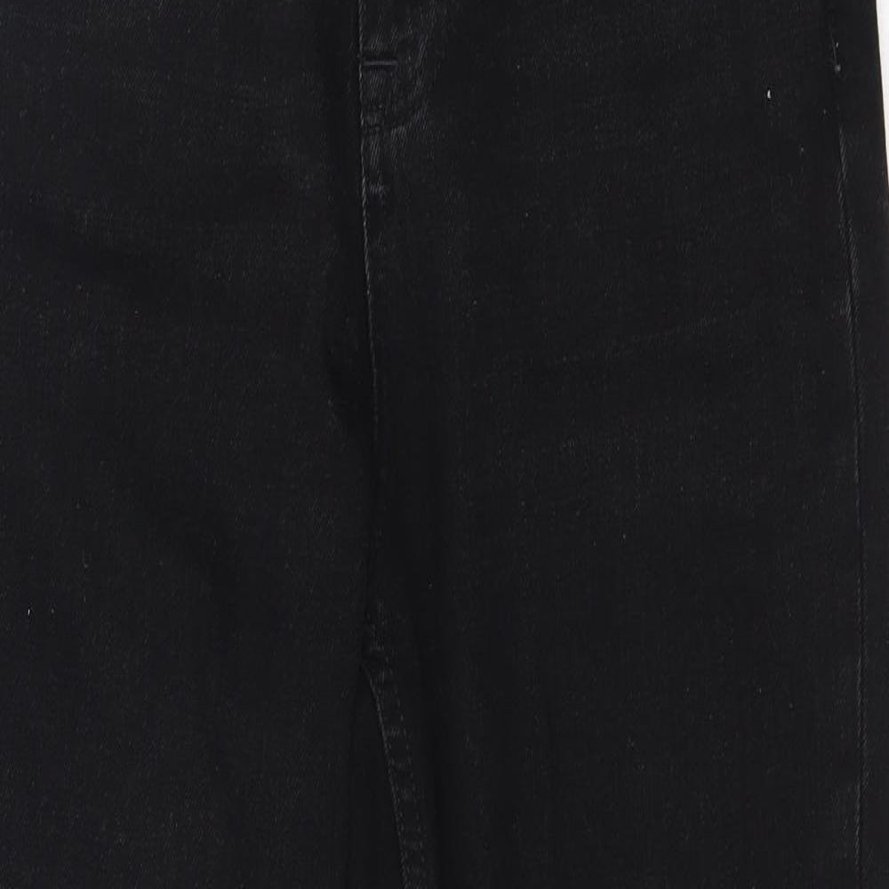 River Island Womens Black  Cotton Mom Jeans Size 8 L25 in Regular Button