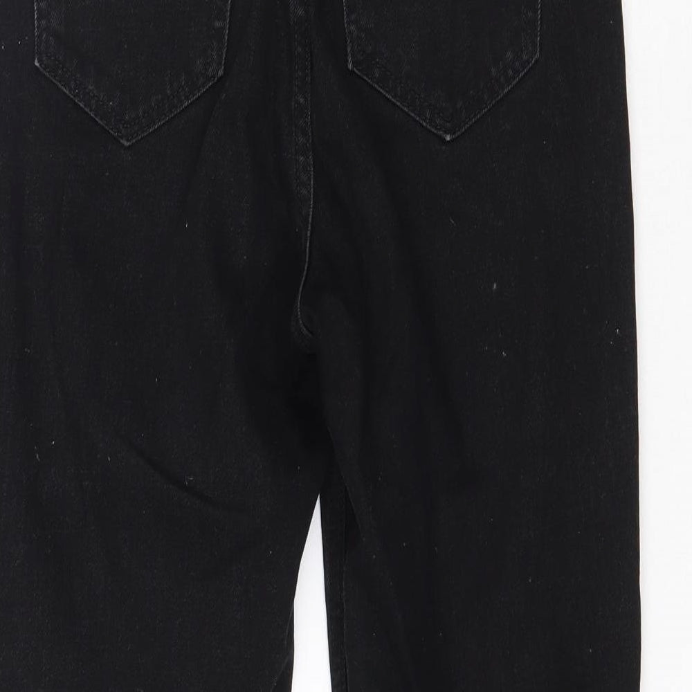 River Island Womens Black  Cotton Mom Jeans Size 8 L25 in Regular Button