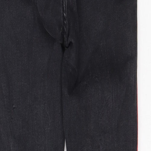 Zara Womens Grey Striped Cotton Skinny Jeans Size 8 L26 in Regular Button