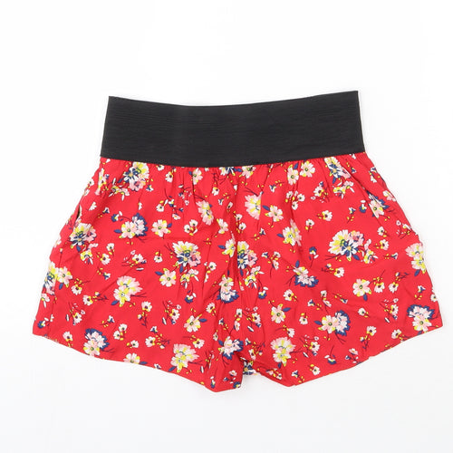 New Look Girls Red Floral Polyester Paperbag Shorts Size 11 Years  Regular