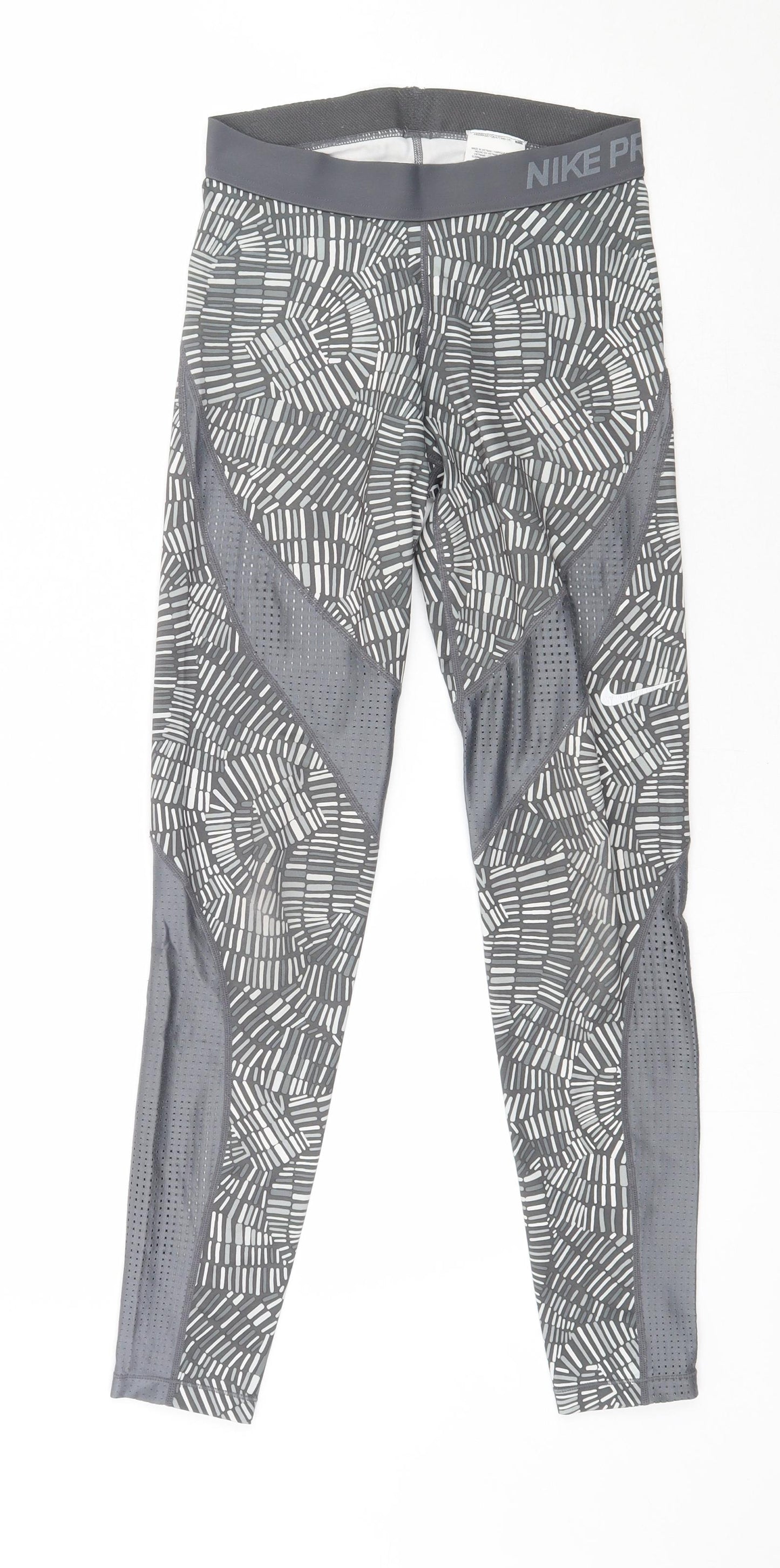 NEXT Womens Grey Geometric Polyester Capri Leggings Size S L27 in