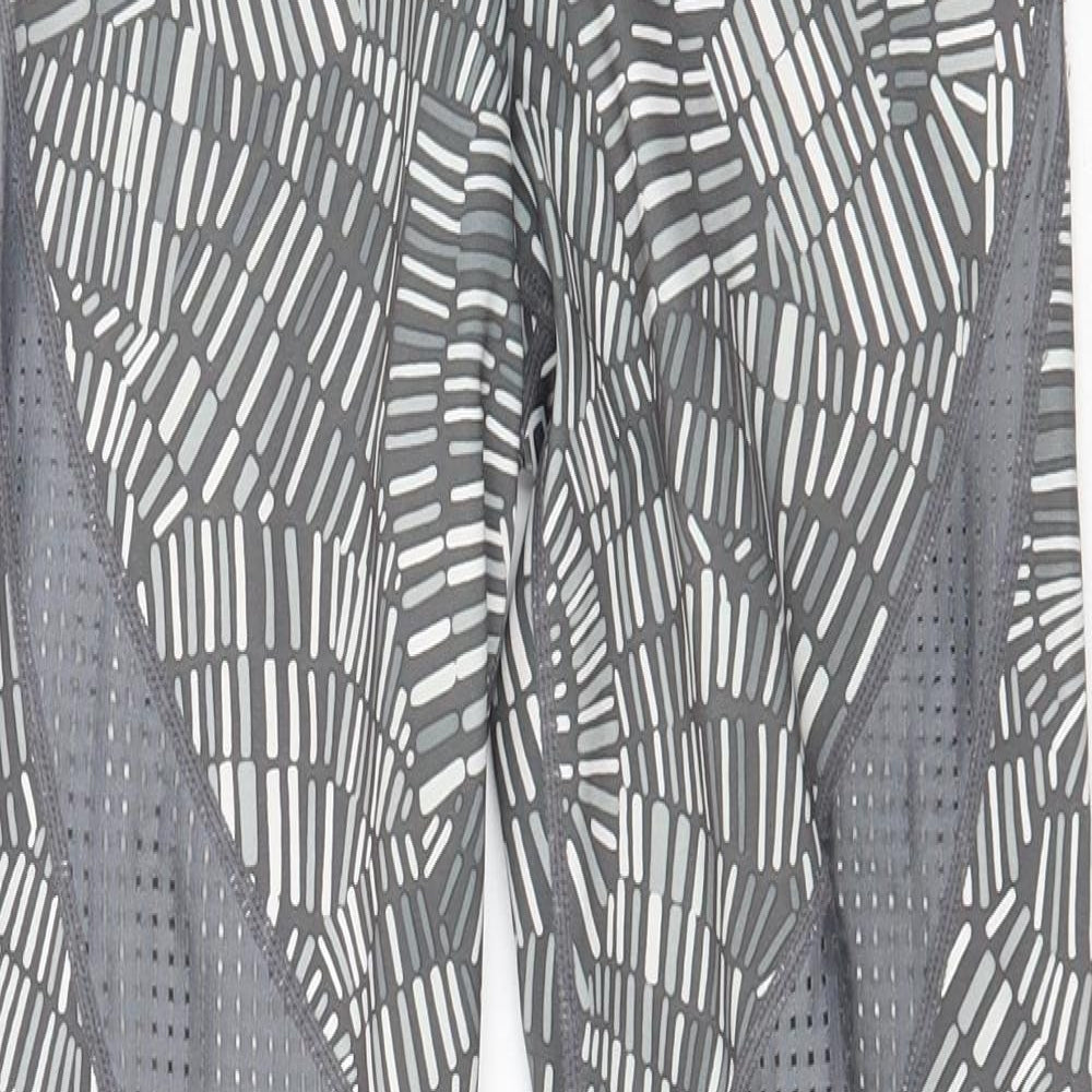 NEXT Womens Grey Geometric Polyester Capri Leggings Size S L27 in