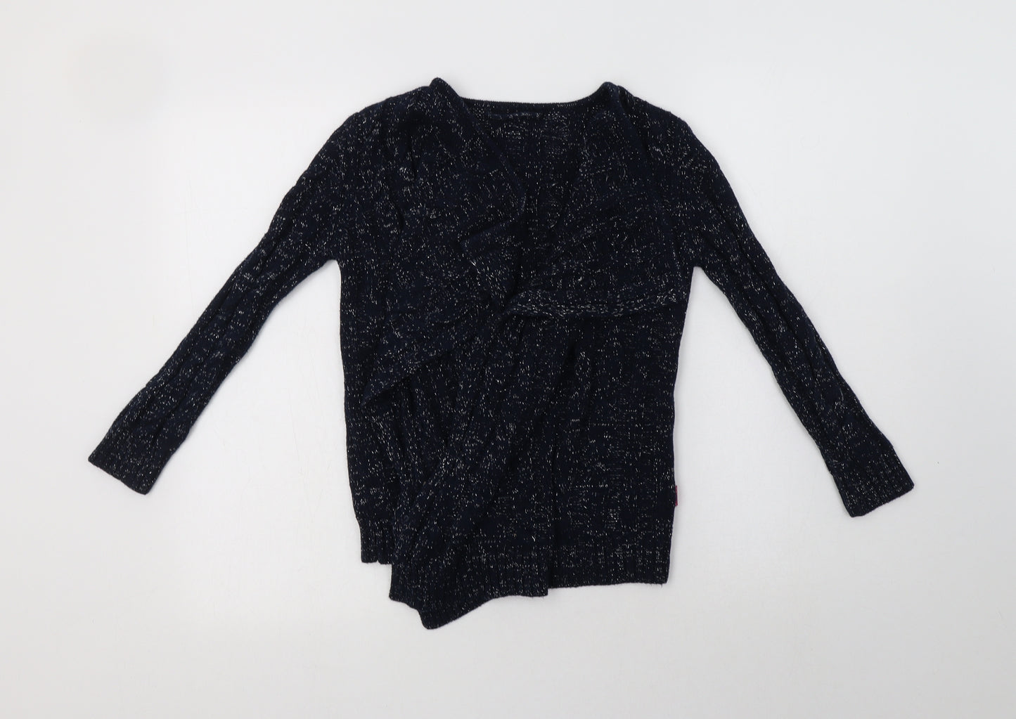 Nutmeg Girls Blue V-Neck  Cotton Cardigan Jumper Size 7-8 Years