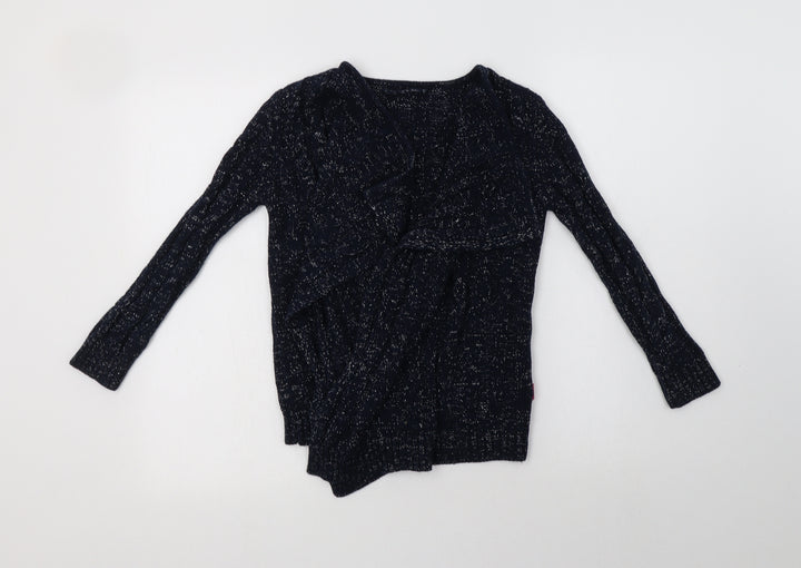 Nutmeg Girls Blue V-Neck  Cotton Cardigan Jumper Size 7-8 Years