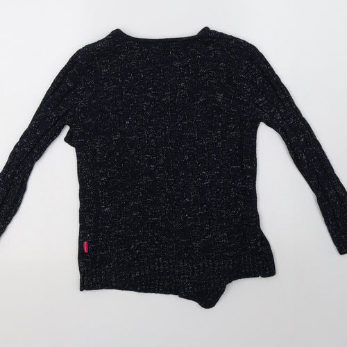 Nutmeg Girls Blue V-Neck  Cotton Cardigan Jumper Size 7-8 Years