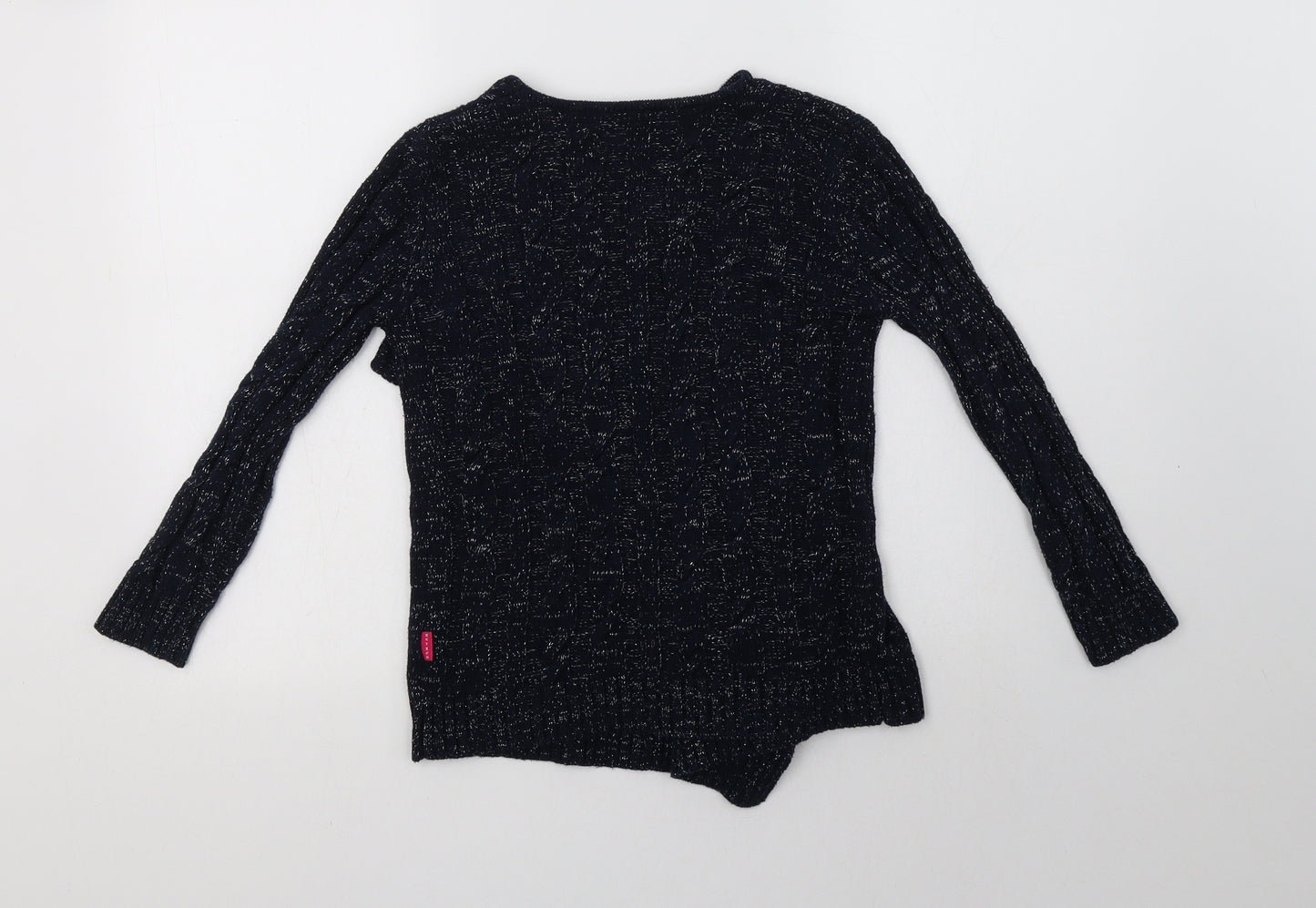 Nutmeg Girls Blue V-Neck  Cotton Cardigan Jumper Size 7-8 Years