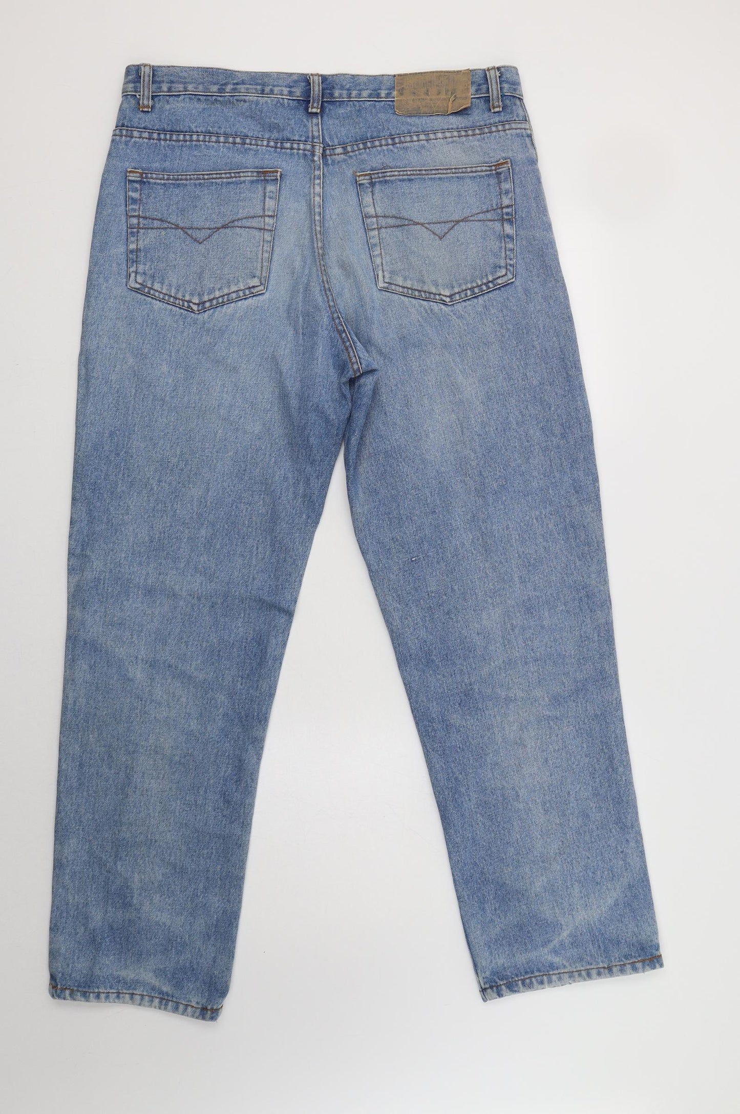 Used Co Mens Blue  Cotton Skinny Jeans Size 38 L31 in Regular Button