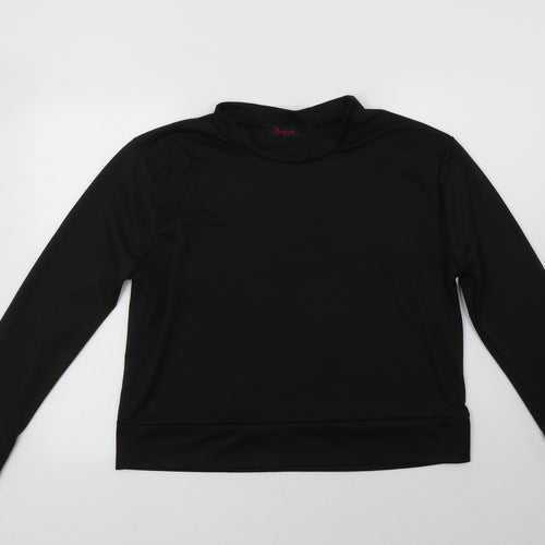 Kaaya Womens Black  Polyester Pullover Sweatshirt Size M
