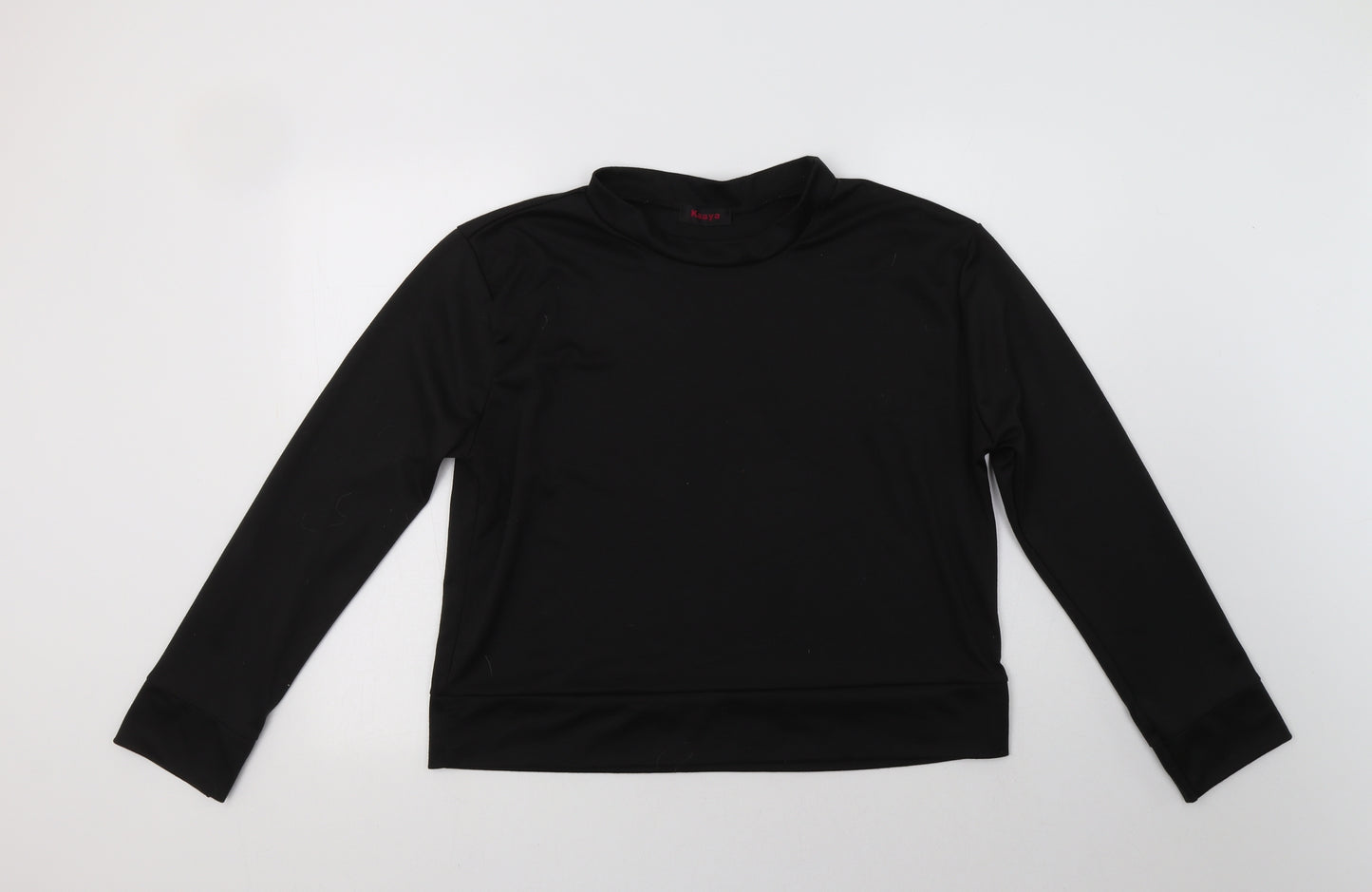 Kaaya Womens Black  Polyester Pullover Sweatshirt Size M