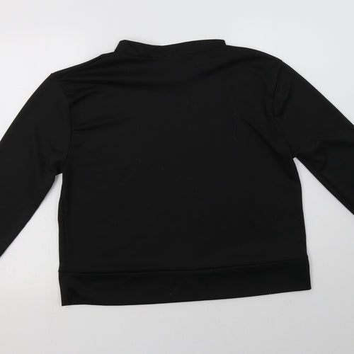 Kaaya Womens Black  Polyester Pullover Sweatshirt Size M