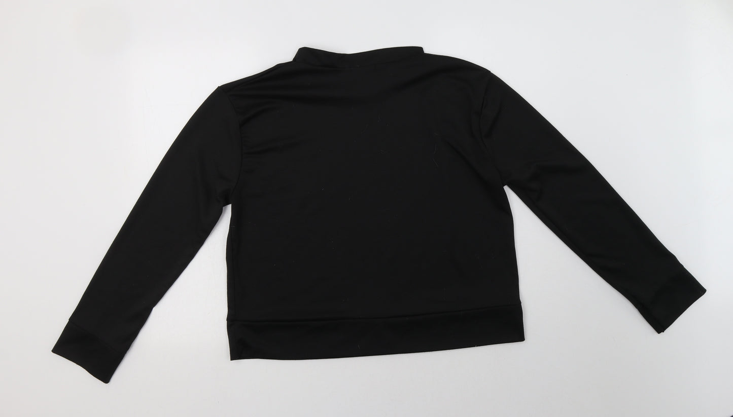 Kaaya Womens Black  Polyester Pullover Sweatshirt Size M