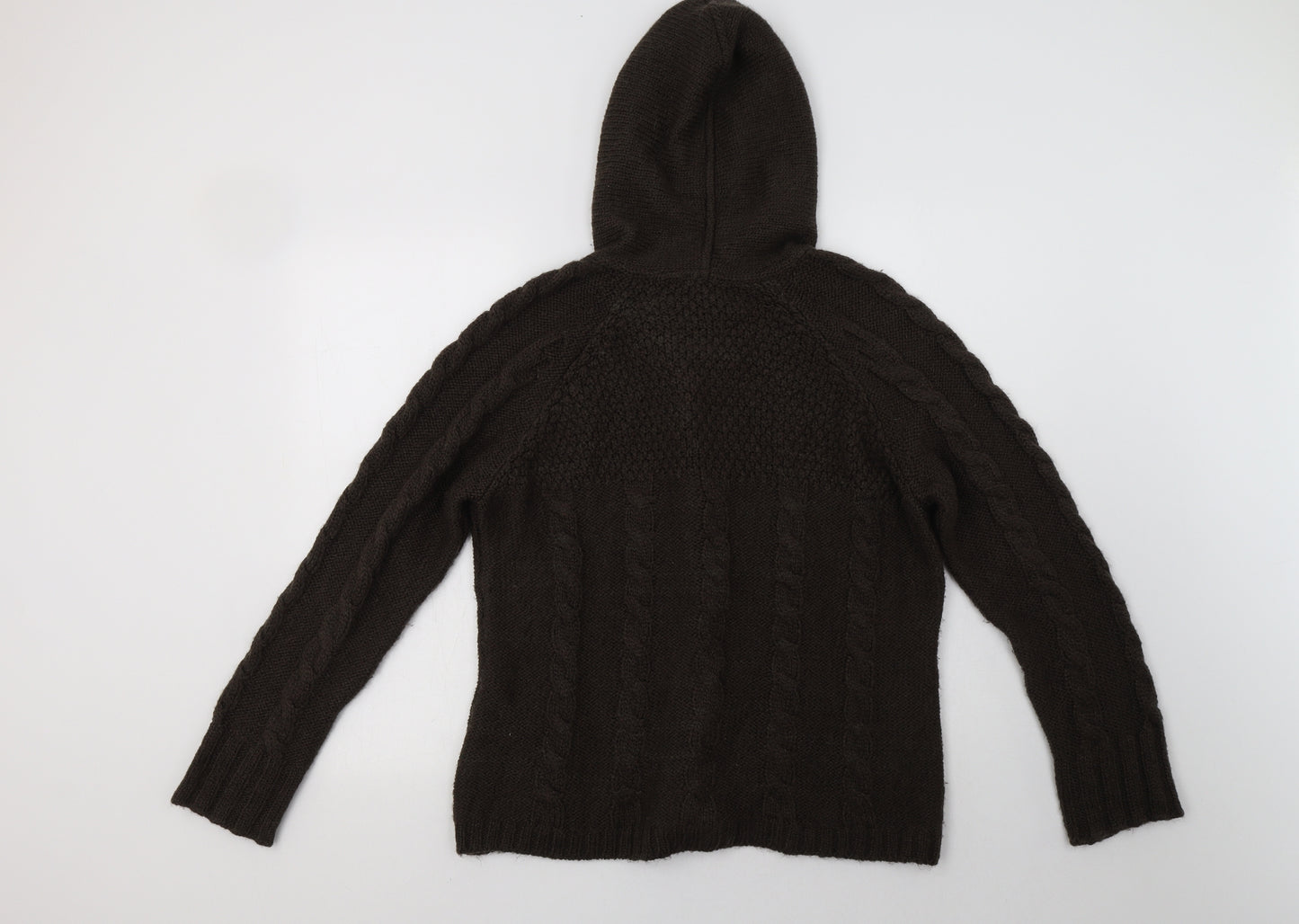 Per Una Womens Brown High Neck  Acrylic Cardigan Jumper Size L