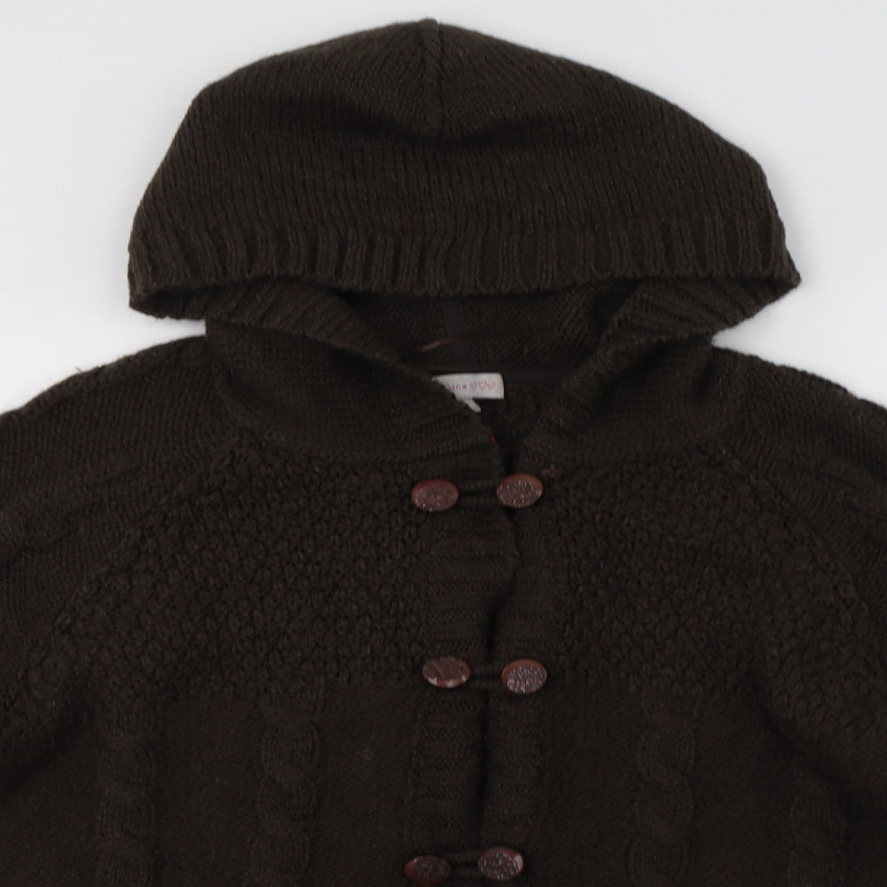 Per Una Womens Brown High Neck  Acrylic Cardigan Jumper Size L