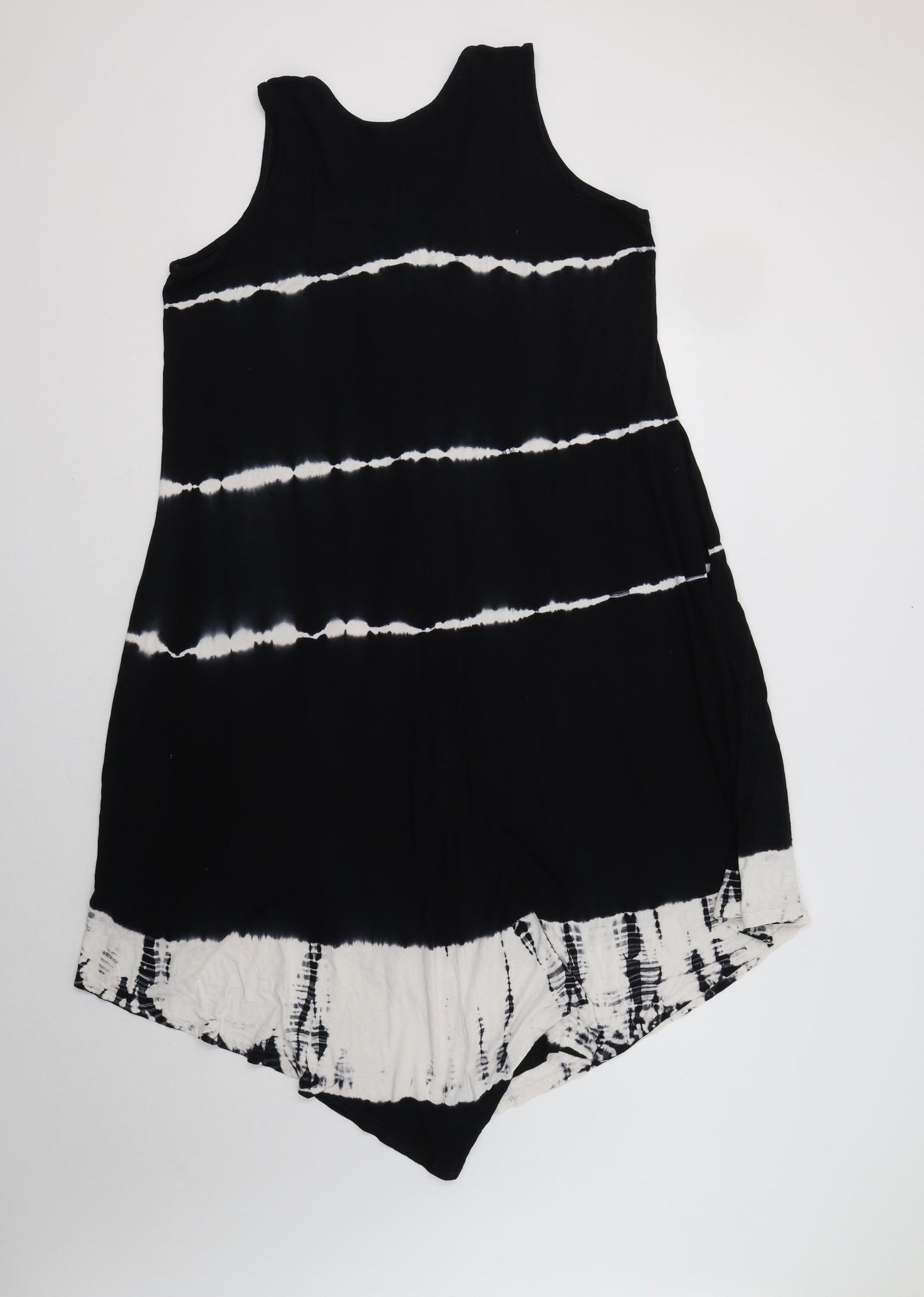 Love Yours Womens Black Striped Viscose Tank Dress  Size 20  V-Neck