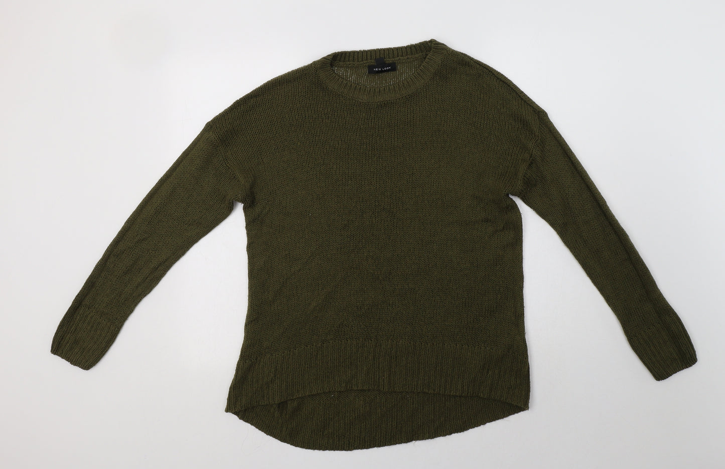 New Look Womens Green Crew Neck  Acrylic Pullover Jumper Size M