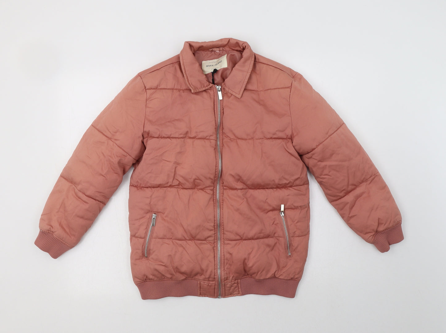 River Island Girls Pink   Puffer Jacket Jacket Size 9-10 Years  Zip