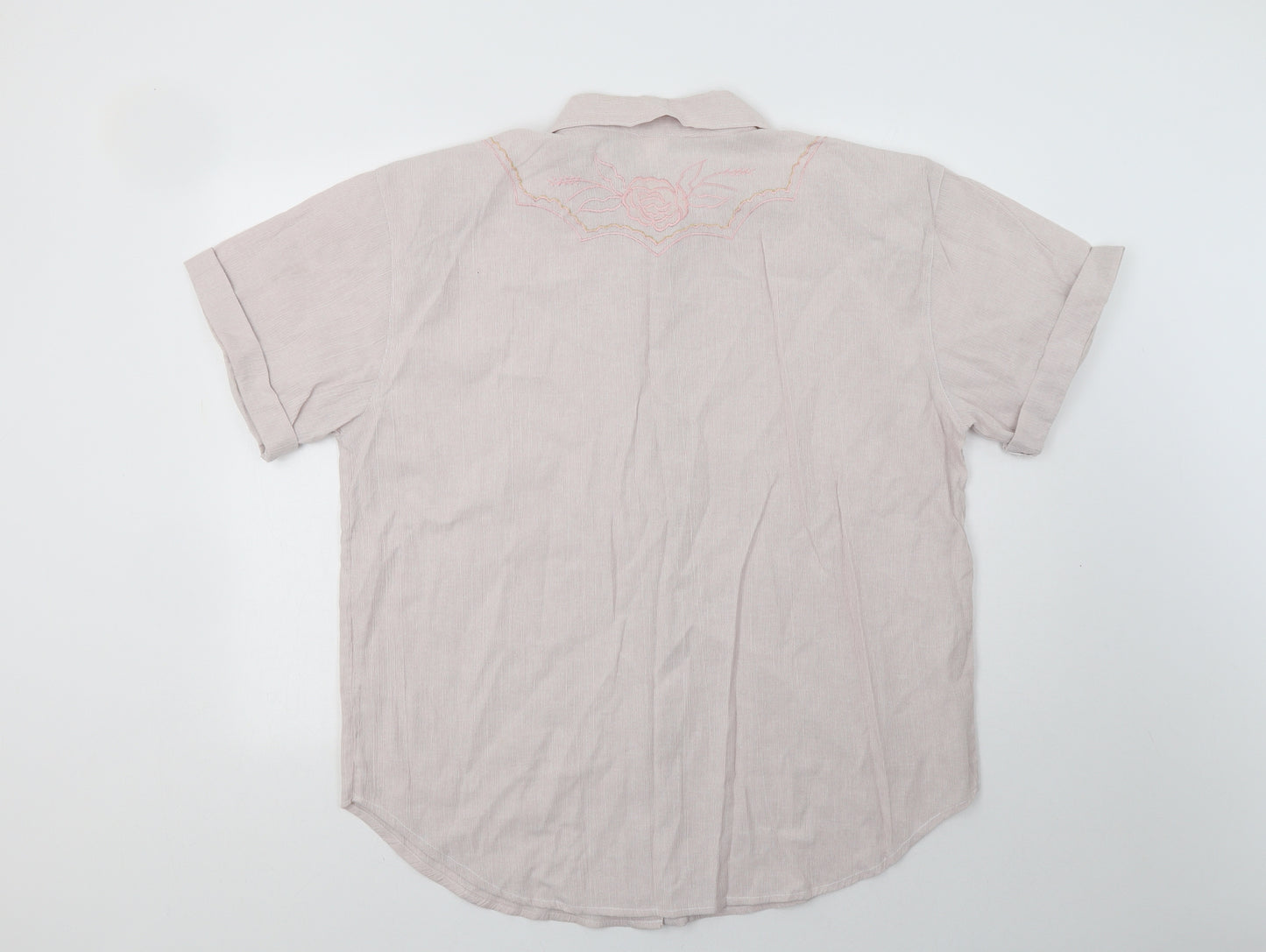 Raam Womens Pink Floral Cotton Basic Button-Up Size XL Collared