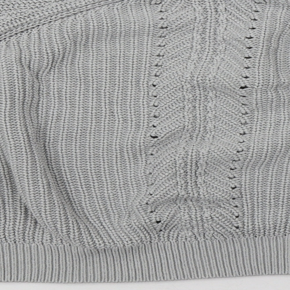 Topshop Womens Green Crew Neck  Cotton Pullover Jumper Size 12