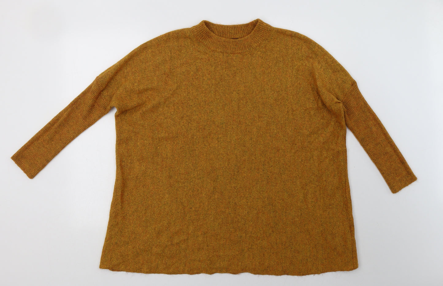 H&M Womens Yellow Crew Neck  Acrylic Tunic Jumper Size S