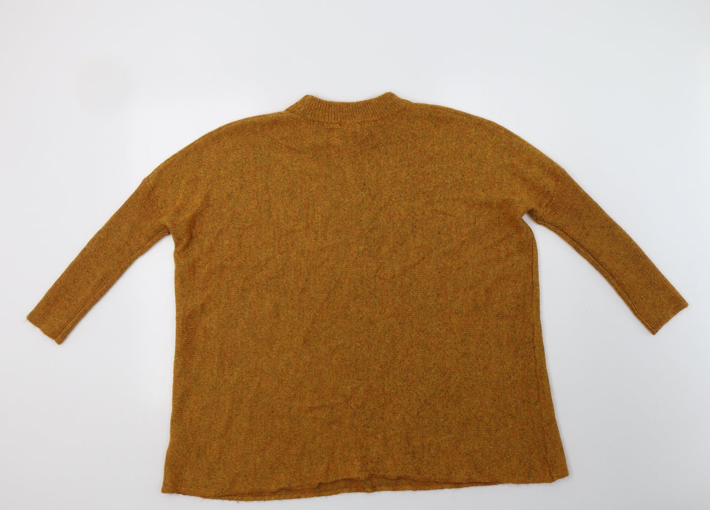 H&M Womens Yellow Crew Neck  Acrylic Tunic Jumper Size S
