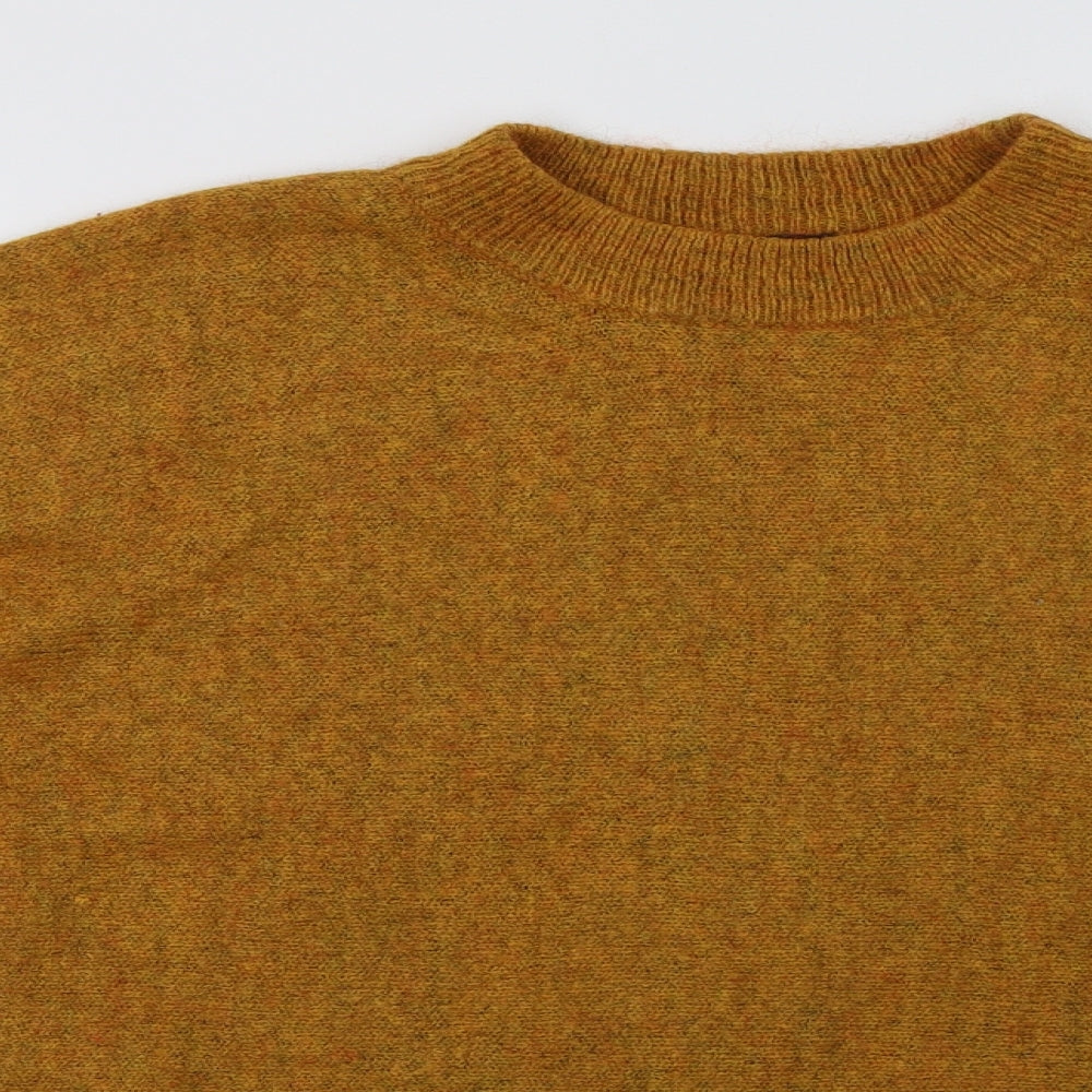 H&M Womens Yellow Crew Neck  Acrylic Tunic Jumper Size S