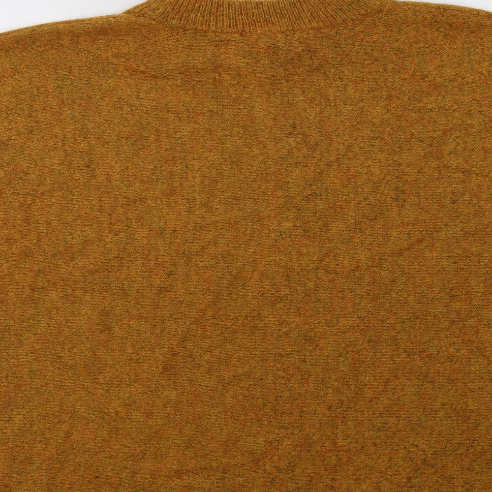 H&M Womens Yellow Crew Neck  Acrylic Tunic Jumper Size S