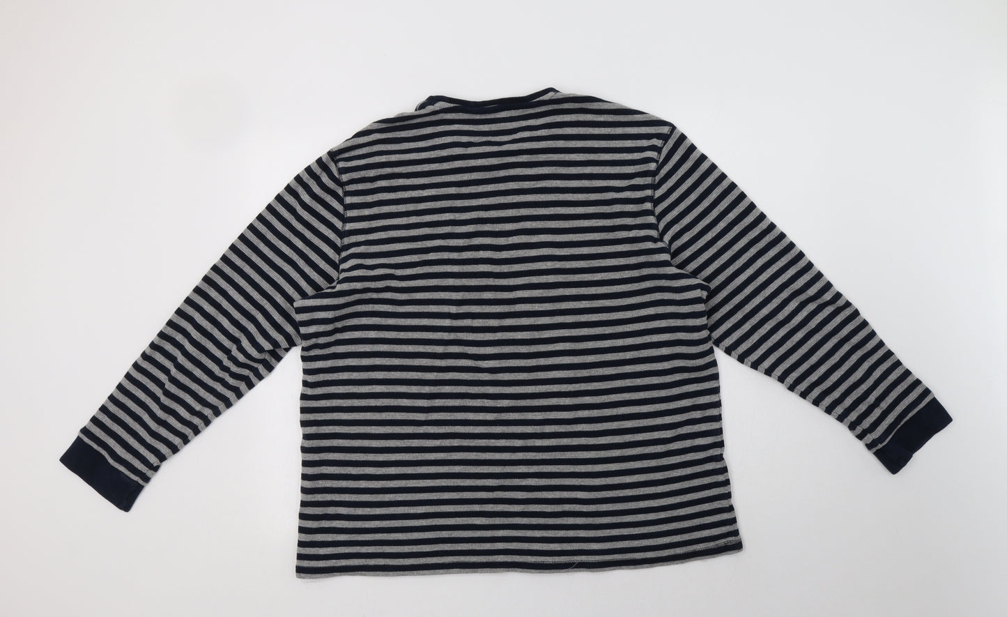George Mens Blue Striped Cotton  Pyjama Top Size 2XL