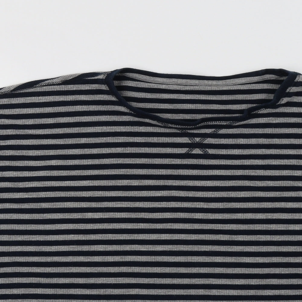 George Mens Blue Striped Cotton  Pyjama Top Size 2XL