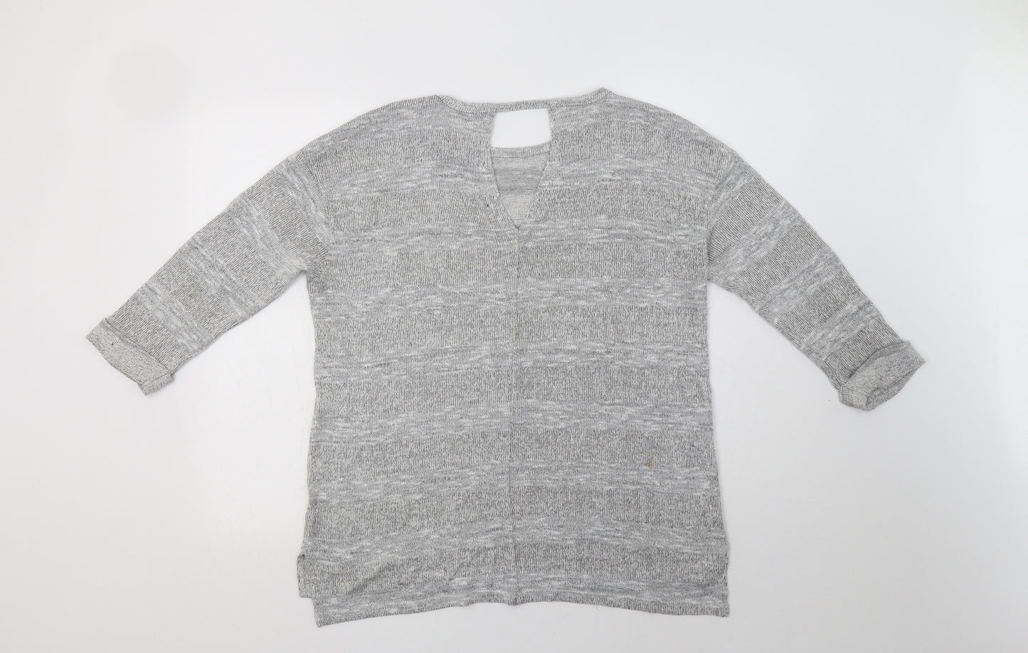 Papaya Womens Grey Crew Neck  Viscose Pullover Jumper Size M