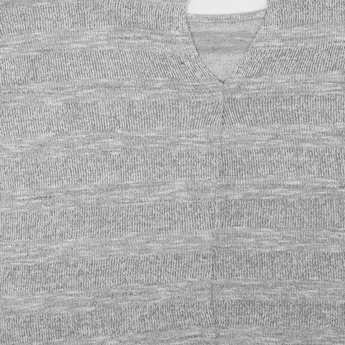 Papaya Womens Grey Crew Neck  Viscose Pullover Jumper Size M