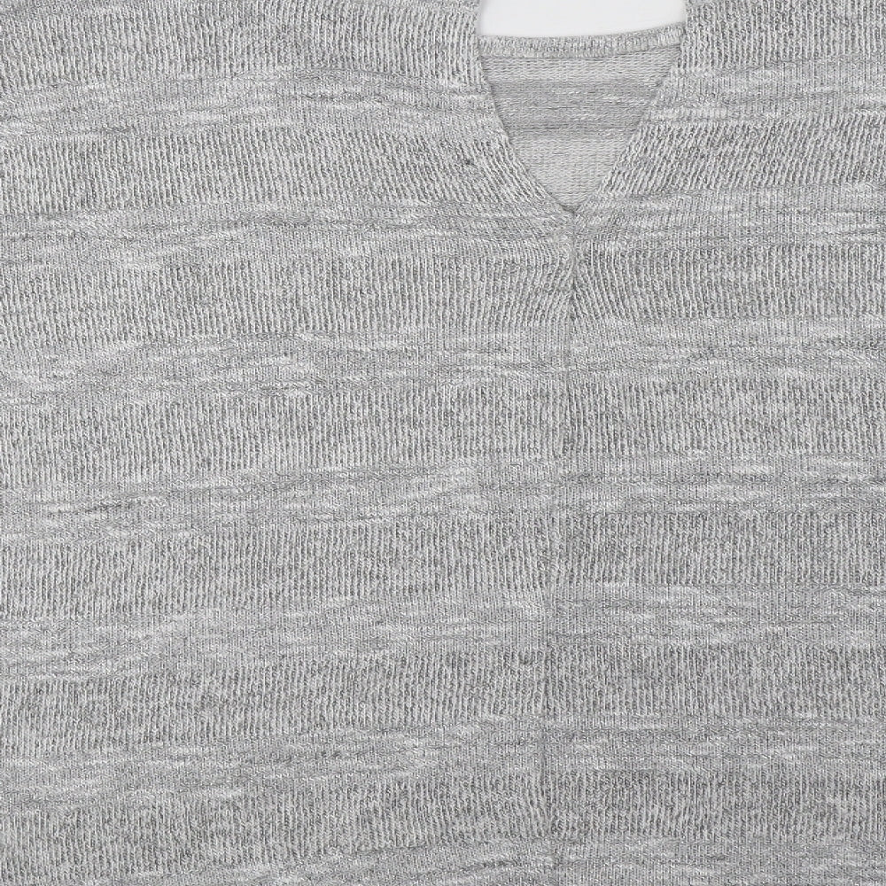 Papaya Womens Grey Crew Neck  Viscose Pullover Jumper Size M