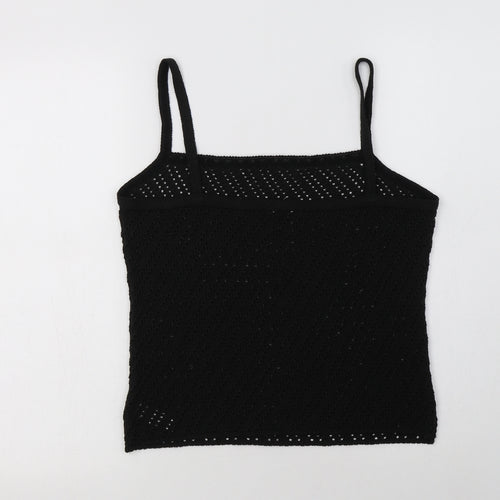 St Bernard Womens Black  Acrylic Camisole Blouse Size 14 Square Neck
