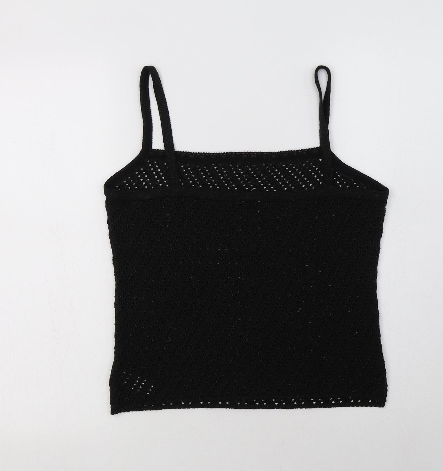 St Bernard Womens Black  Acrylic Camisole Blouse Size 14 Square Neck