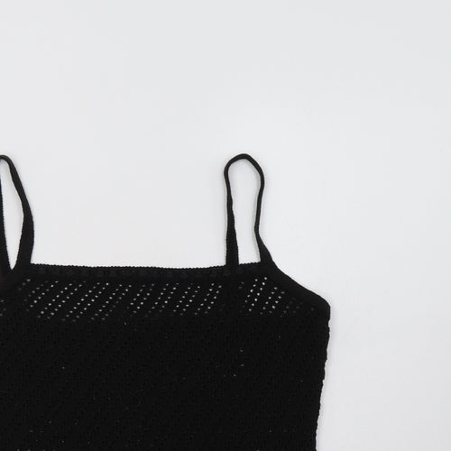 St Bernard Womens Black  Acrylic Camisole Blouse Size 14 Square Neck