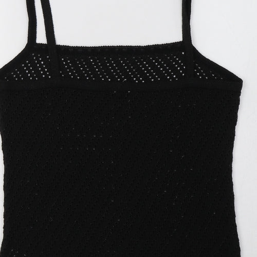 St Bernard Womens Black  Acrylic Camisole Blouse Size 14 Square Neck