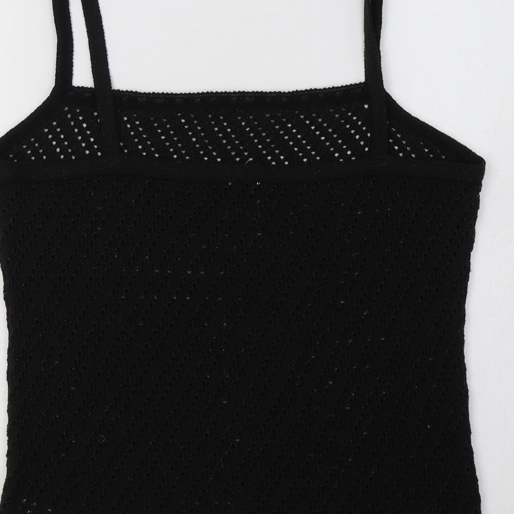 St Bernard Womens Black  Acrylic Camisole Blouse Size 14 Square Neck