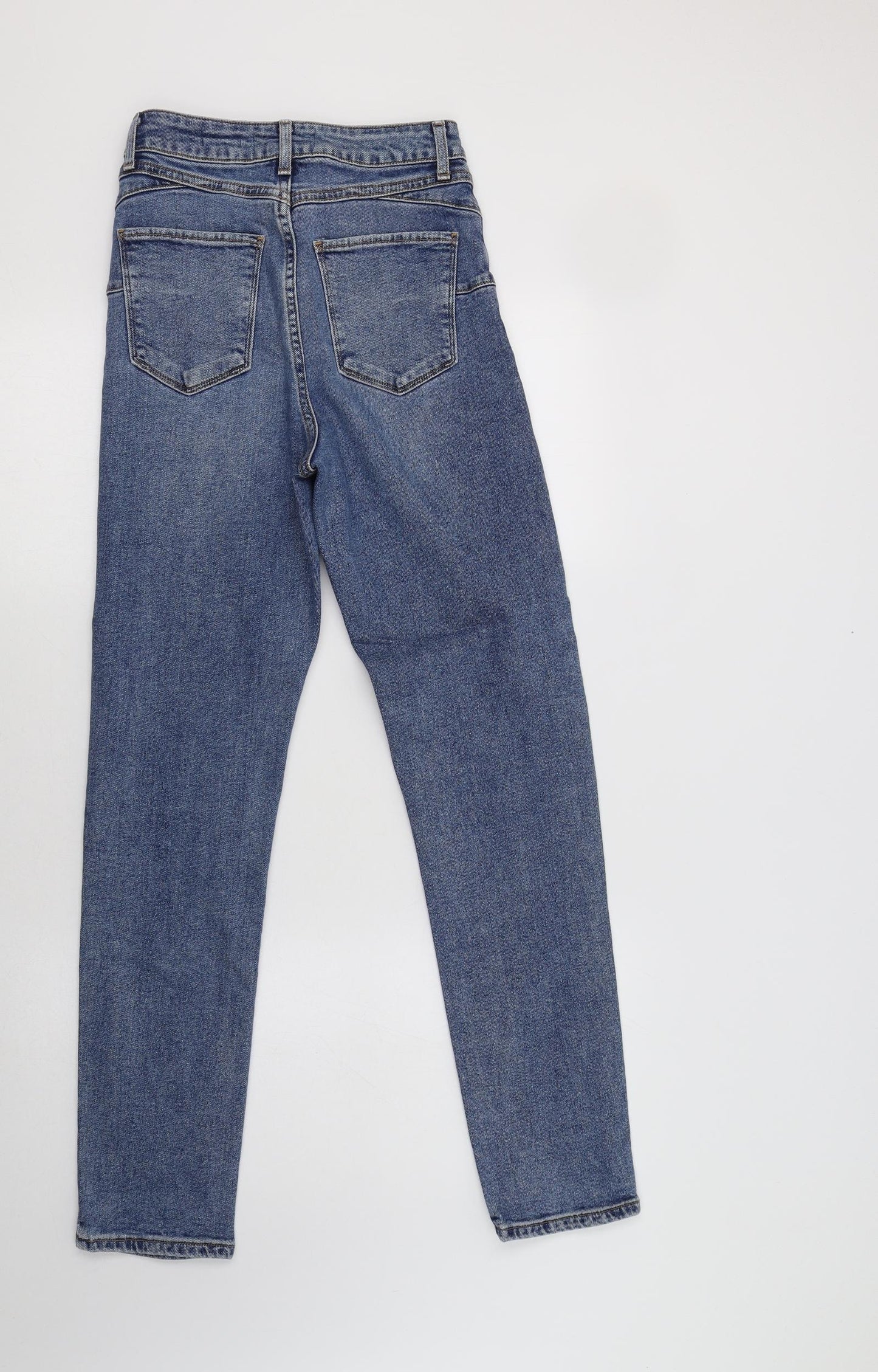 New Look Womens Blue  Cotton Mom Jeans Size 8 L30 in Regular Buckle