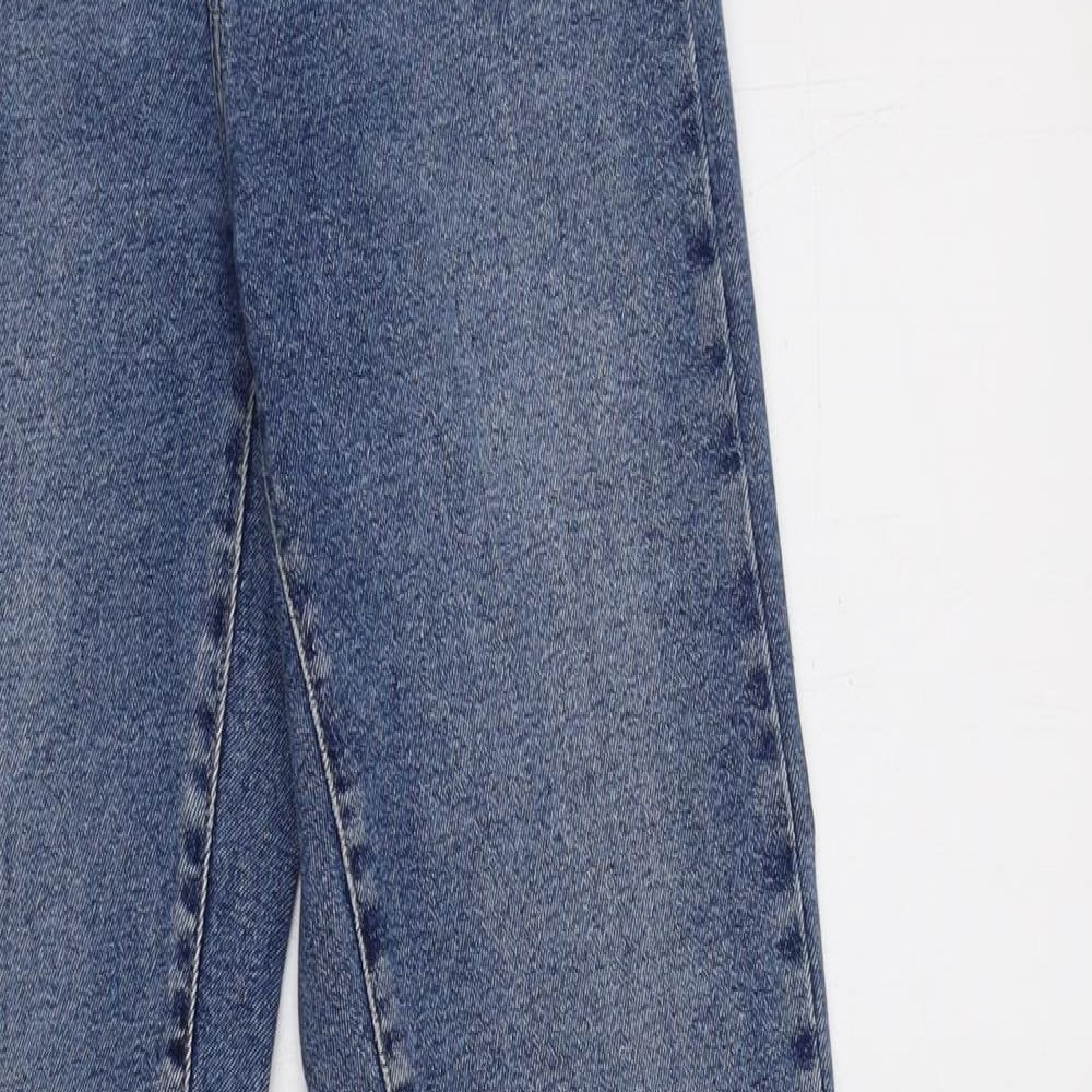 New Look Womens Blue  Cotton Mom Jeans Size 8 L30 in Regular Buckle