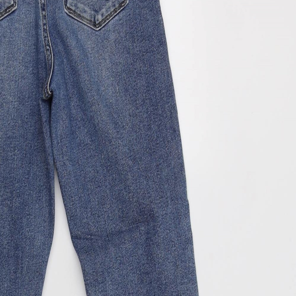 New Look Womens Blue  Cotton Mom Jeans Size 8 L30 in Regular Buckle