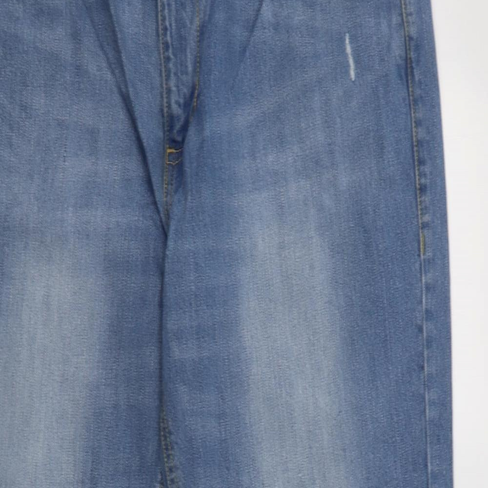 Cherokee Mens Blue  Cotton Straight Jeans Size 40 L32 in Regular Button