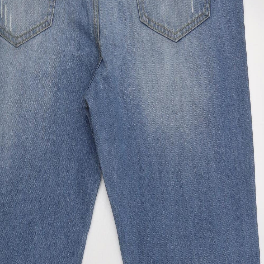 Cherokee Mens Blue  Cotton Straight Jeans Size 40 L32 in Regular Button