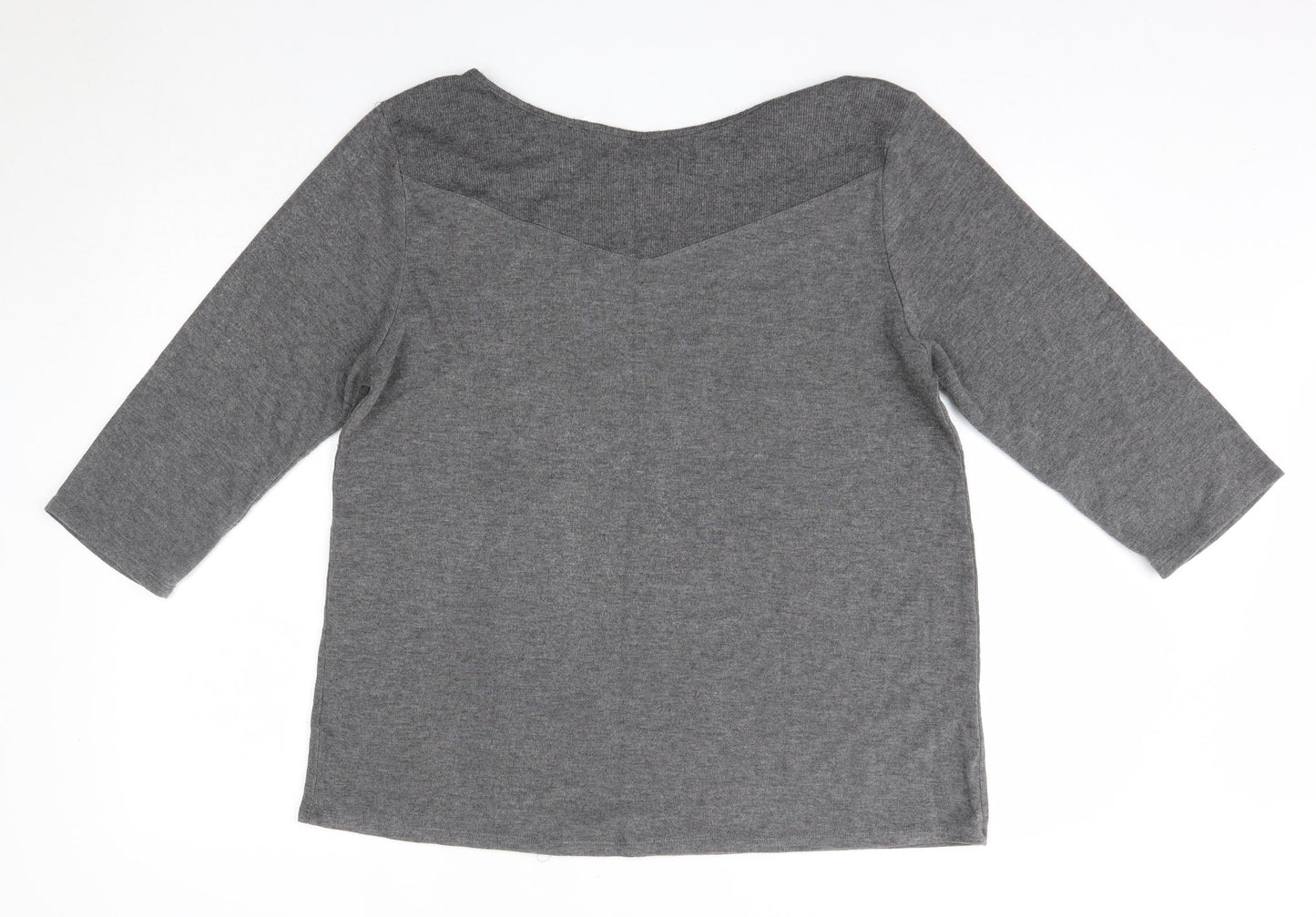 Ellen Tracy Womens Grey Round Neck  Polyester Pullover Jumper Size XL